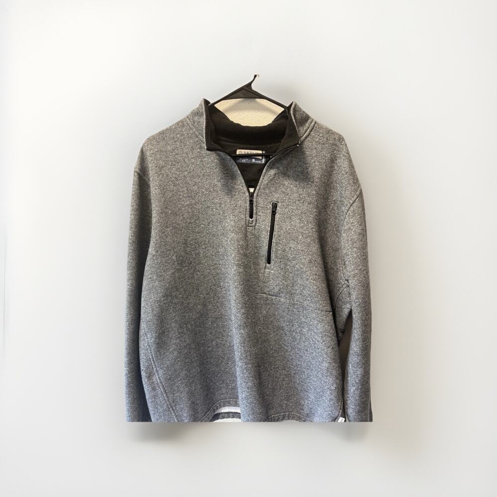 Magellan Mens 1/4 Zip Pullover Gray Fit Size XL